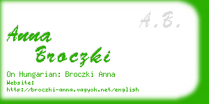 anna broczki business card